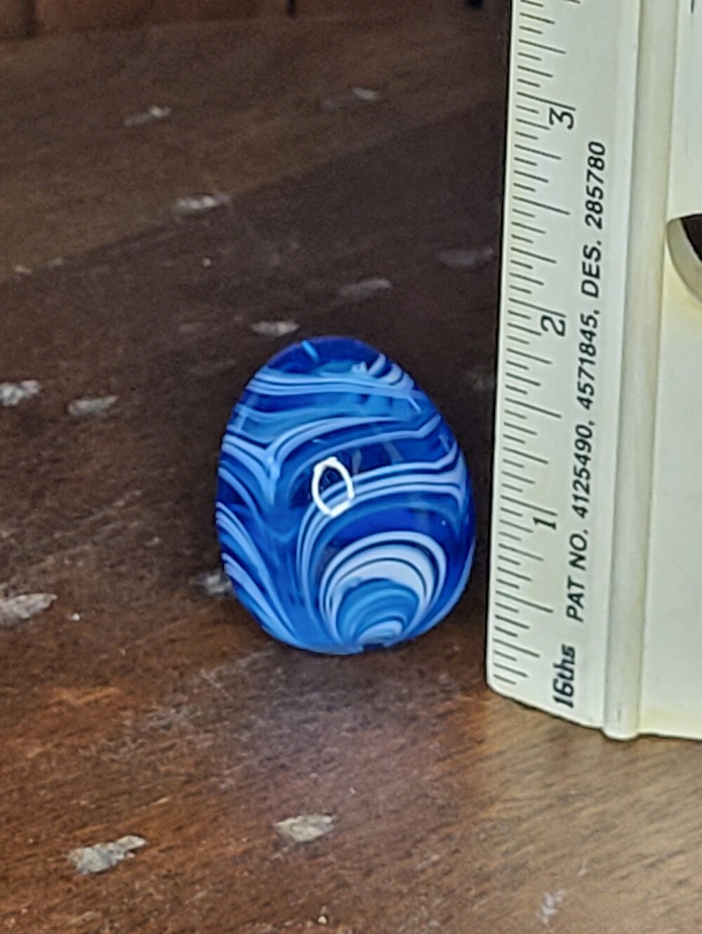 Blue Swirl Glass Egg Decorative Accent - Picture 6 of 6